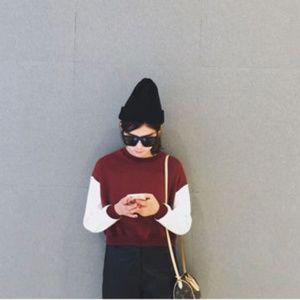 Color block fleece lined sweatshirt